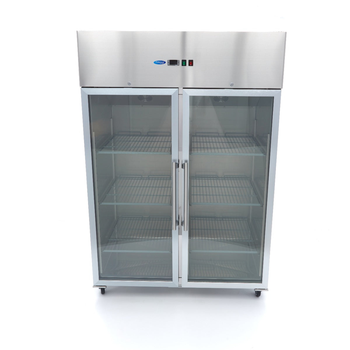 Maxima  Freezer - 1200L - 6 Adjustable Shelves (2/1GN) - Stainless Steel - with Glass Door  - 09400016