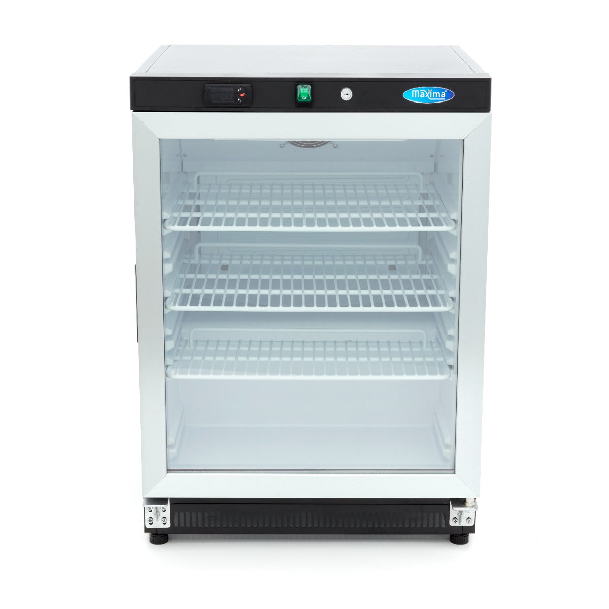 Maxima  Fridge - 200L - Black - with Glass Door  - 09405008