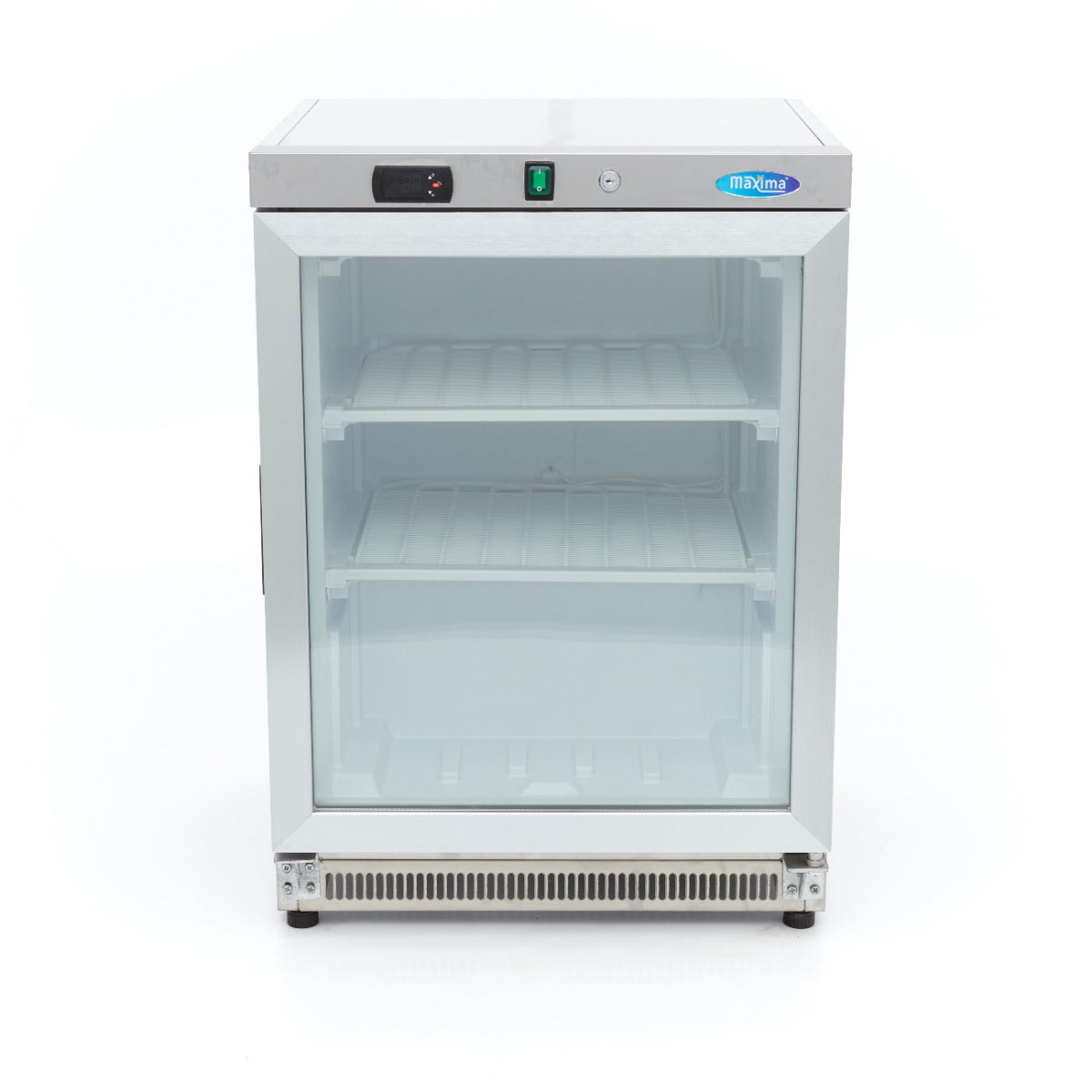 Maxima Gefrierschrank – 200 l – Edelstahl – mit Glastür – 09405011