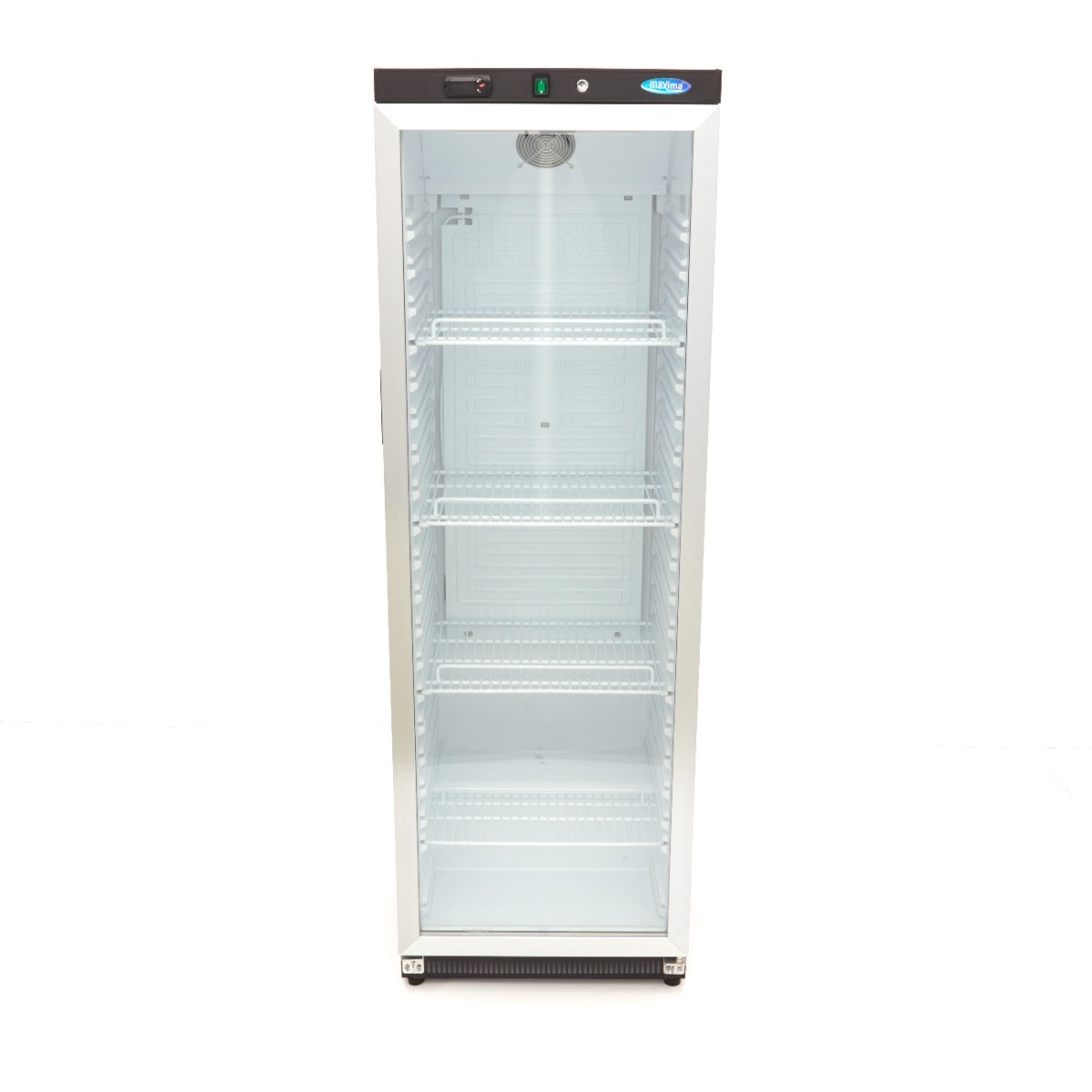 Maxima  Fridge - 400L - Black - with Glass Door  - 09405020