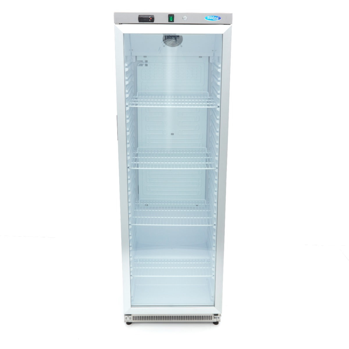 Maxima Kühlschrank – 400 l – Edelstahl – mit Glastür – 09405022