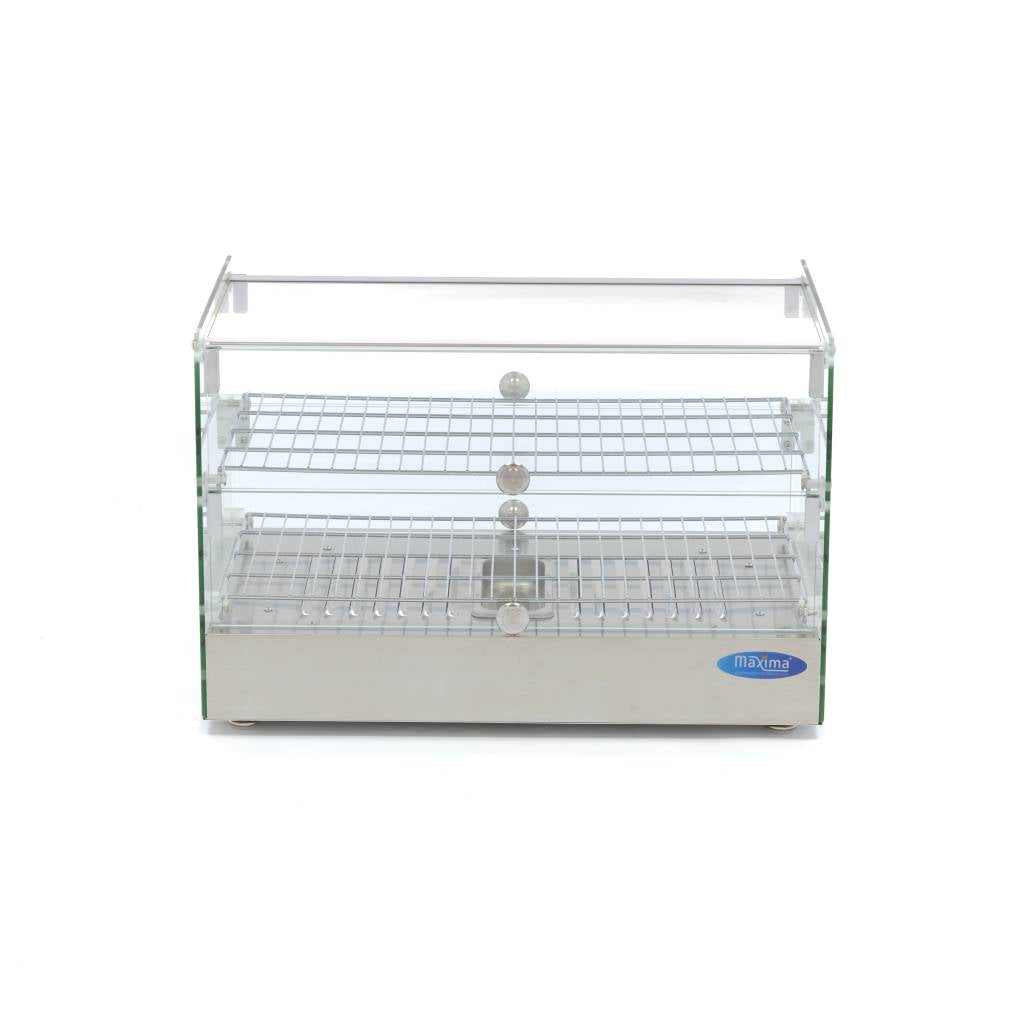 Maxima Beheizte Speisenvitrine - 50L - 55cm - 2 Regale - 09400780