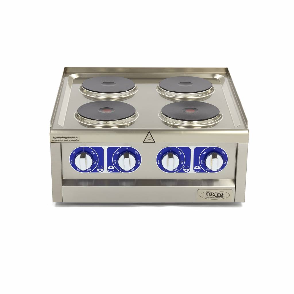 Maxima  Commercial Grade Cooker - 4 Burners - Double Unit - 60cm Deep - 400V  - 09391530