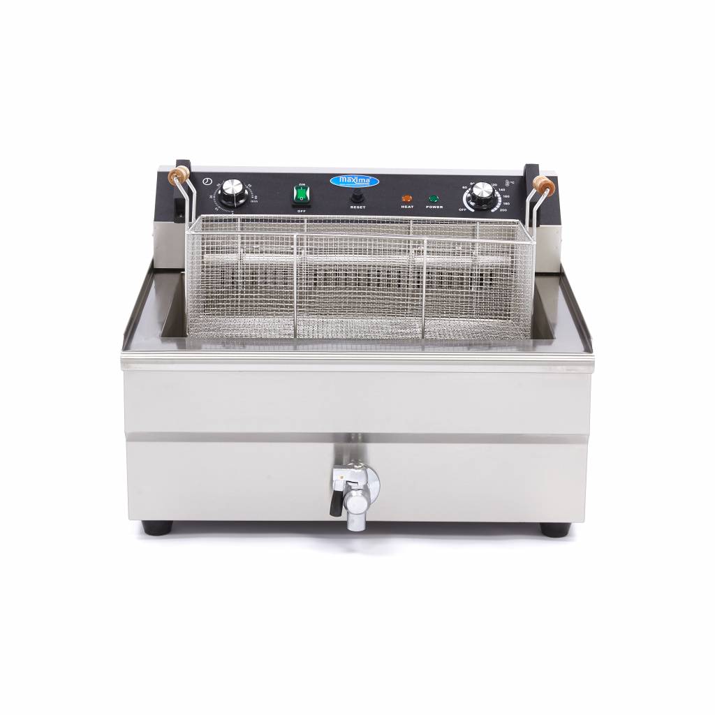 Maxima  Deep Fryer - 30L - 1 Basket - with Drain Tap  - 09365021