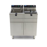 Maxima  Deep Fryer - 2 x 16L - 2 Baskets - with Drain Tap and Stand  - 09365156