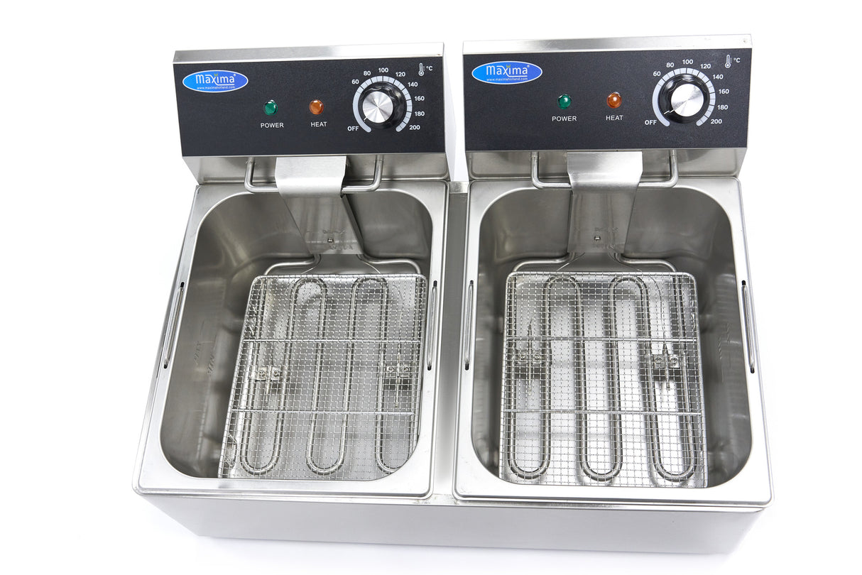 Maxima  Deep Fryer - 2 x 6L - 2 Baskets - up to 1,8kg of Fries  - 09365214