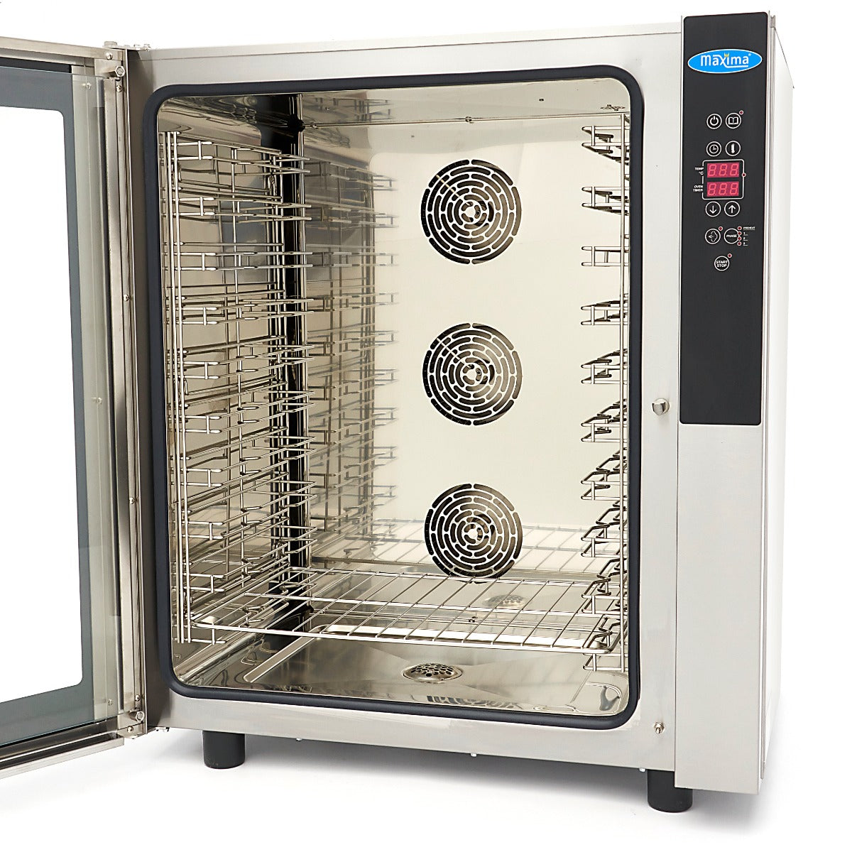 Maxima Combi Stoomoven - Geschikt voor 10 Bakplaten (1/1 GN / 60 x 40cm) - Digitaal Display - 400V - 08500210