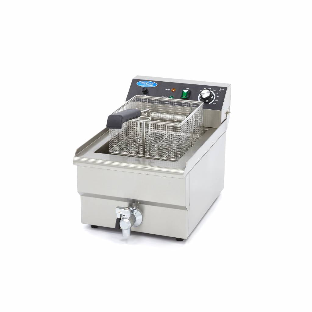 Maxima  Deep Fryer - 16L - 1 Basket - with Drain Tap  - 09365010