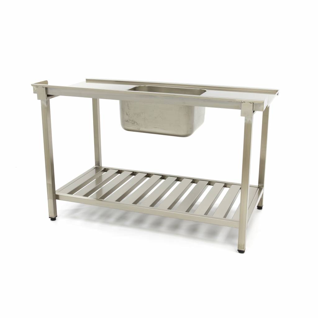 Maxima  Dishwasher Table - 140 x 75cm - Left - with Sink and Backsplash - incl Storage Shelf  - 09201039