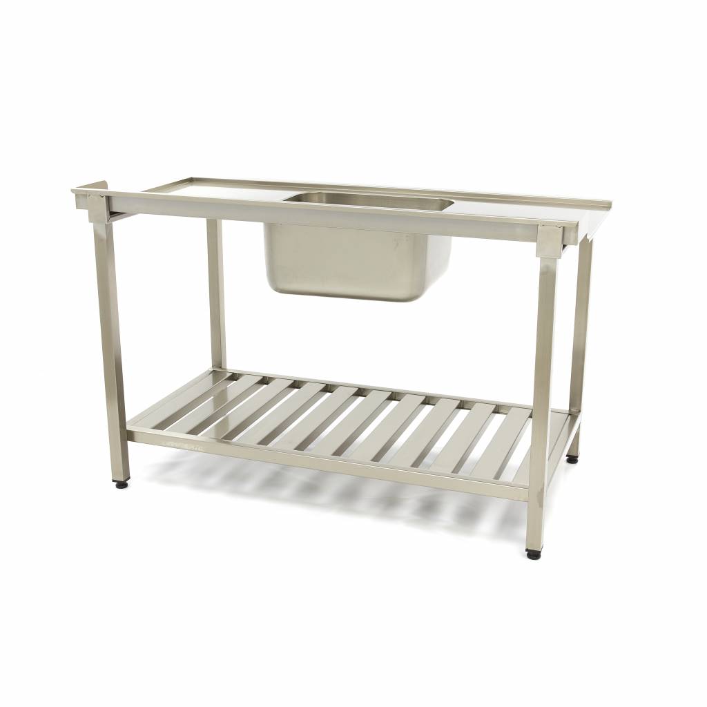 Maxima  Dishwasher Table - 140 x 75cm - Right - with Sink and Backsplash - incl Storage Shelf  - 09201040