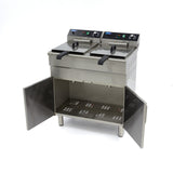 Maxima  Deep Fryer - 2 x 16L - 2 Baskets - with Drain Tap and Stand  - 09365156