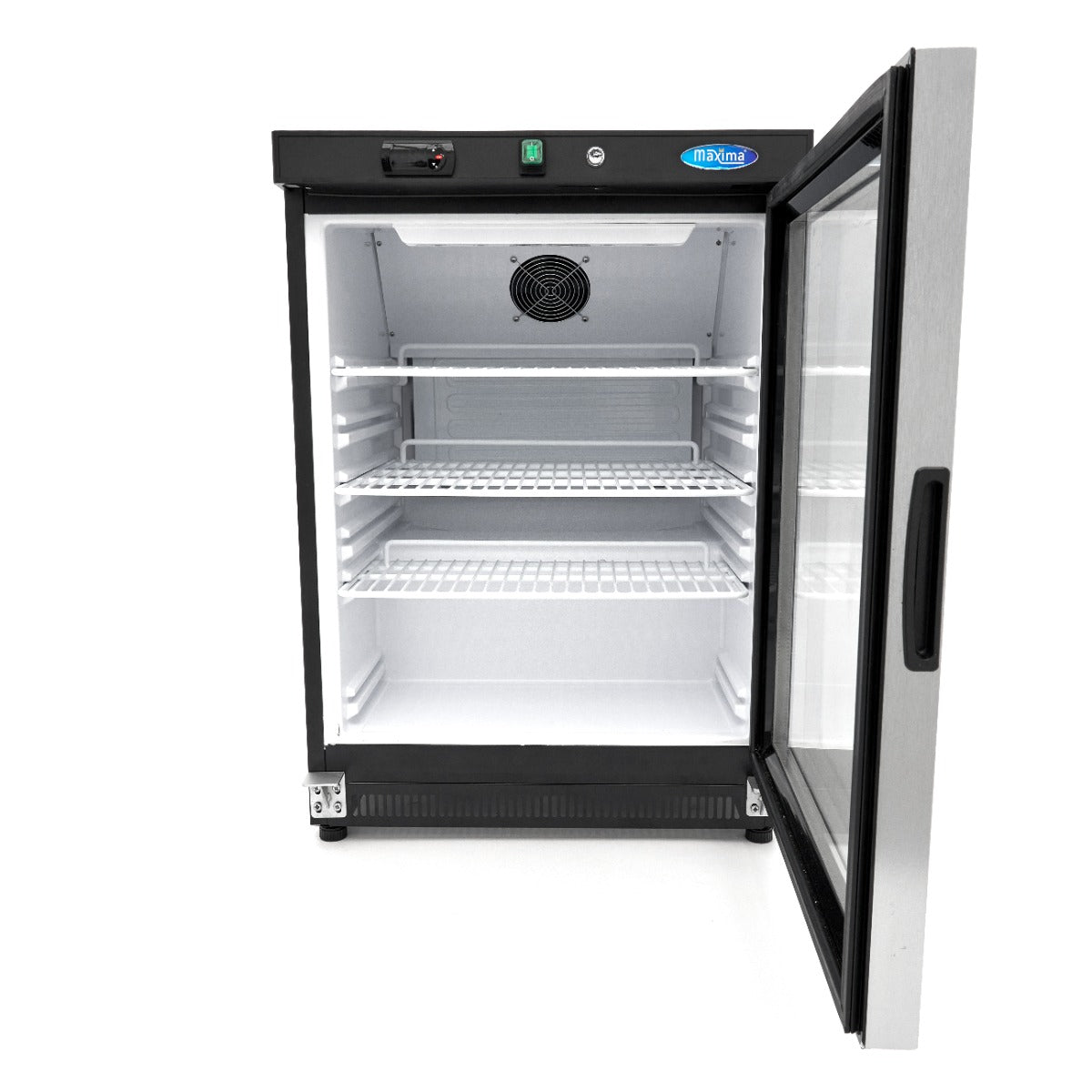 Maxima  Fridge - 200L - Black - with Glass Door  - 09405008