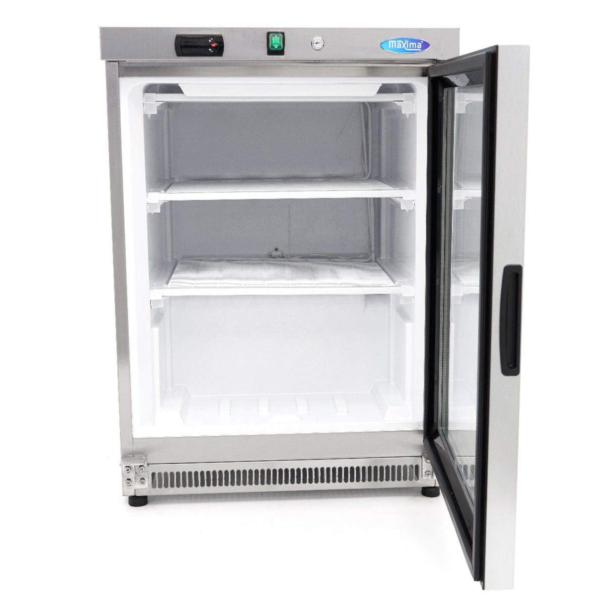 Maxima  Freezer - 200L - Stainless Steel - with Glass Door  - 09405011