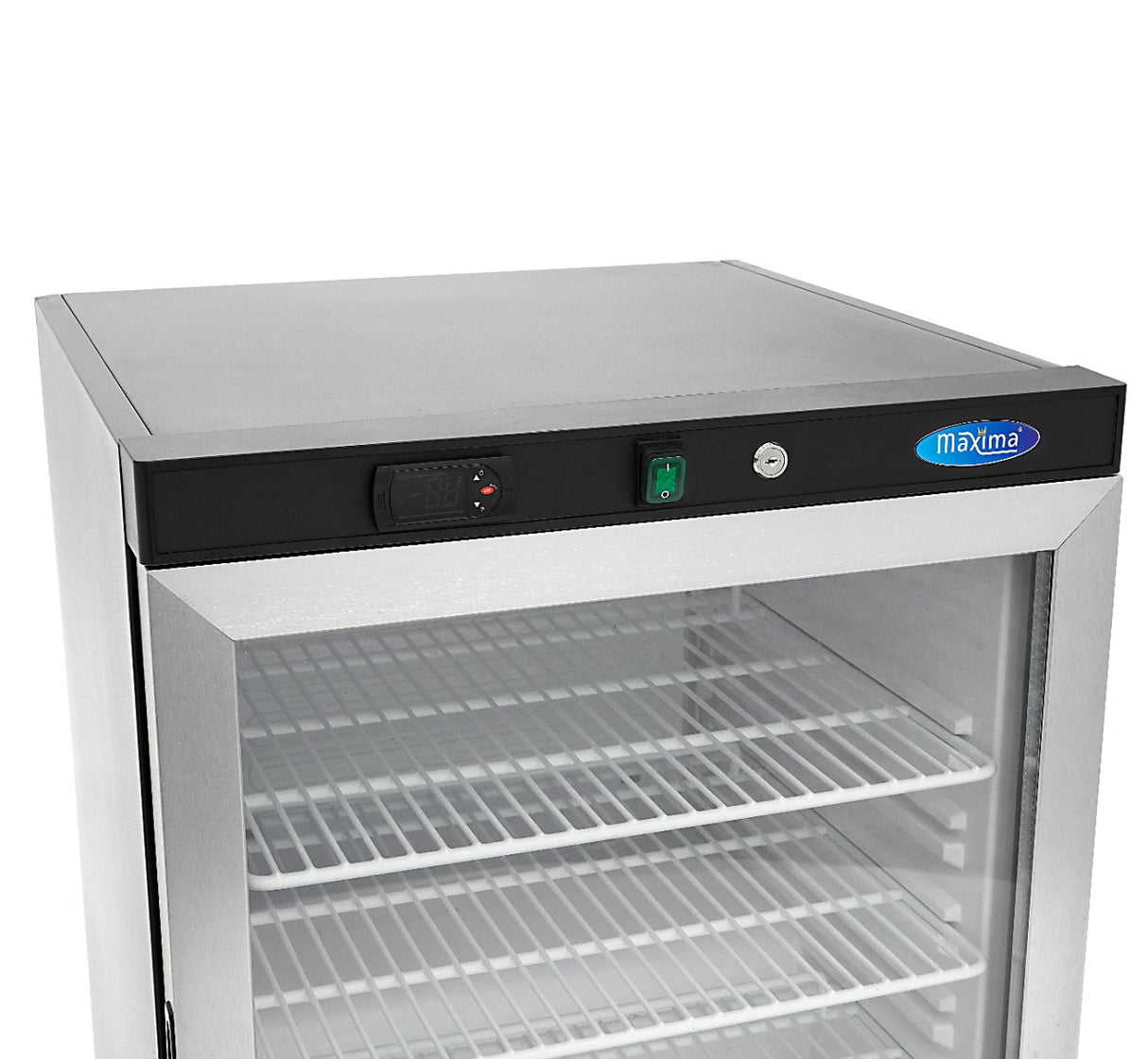 Maxima  Fridge - 200L - Black - with Glass Door  - 09405008