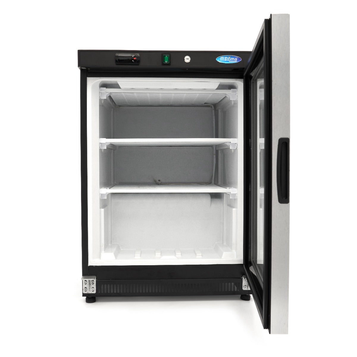 Maxima  Freezer - 200L - Black - with Glass Door  - 09405009