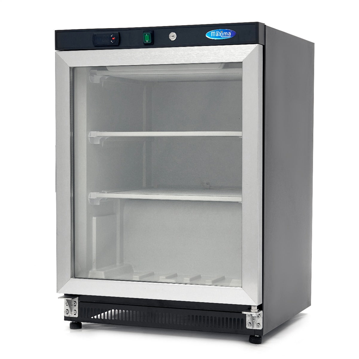 Maxima  Freezer - 200L - Black - with Glass Door  - 09405009