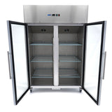 Maxima  Fridge - 1200L - 6 Adjustable Shelves (2/1GN) - Stainless Steel - with Glass Door  - 09400011