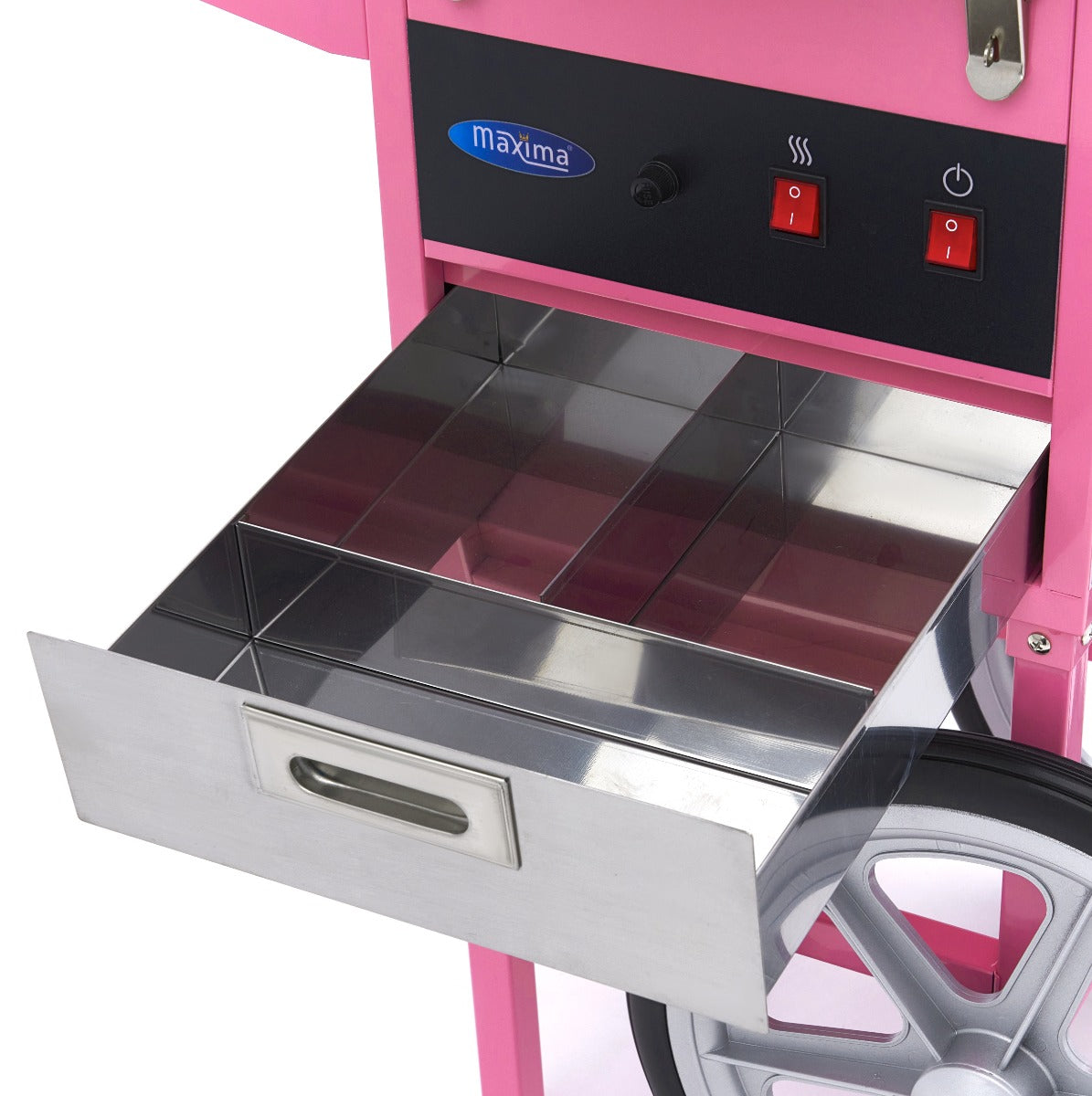 Maxima  Candy Floss Machine – Ø 52cm – Pink – with Cart  - 09506002