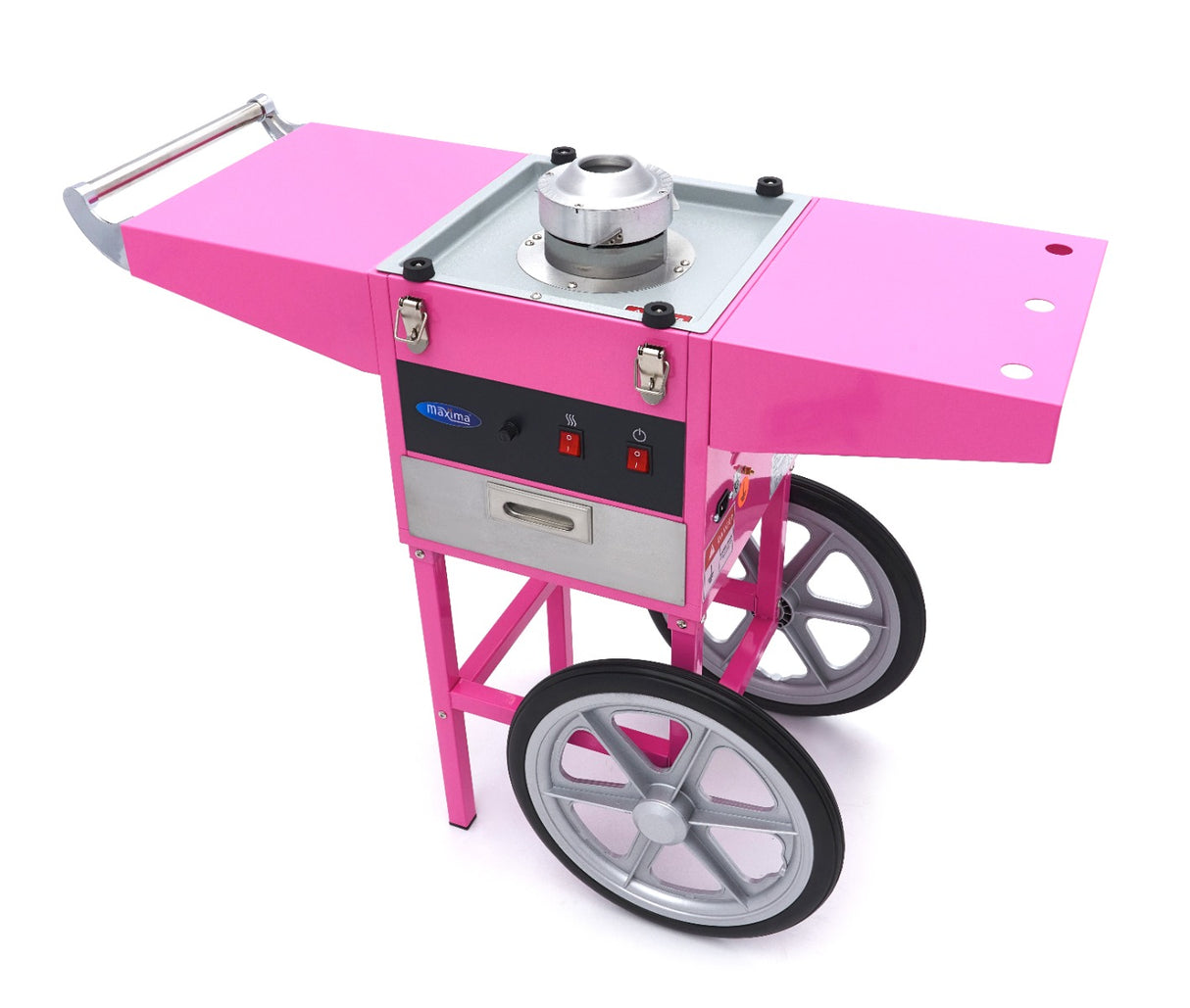 Maxima Suikerspinmachine – Ø 52cm – Roze – met kar - 09506002