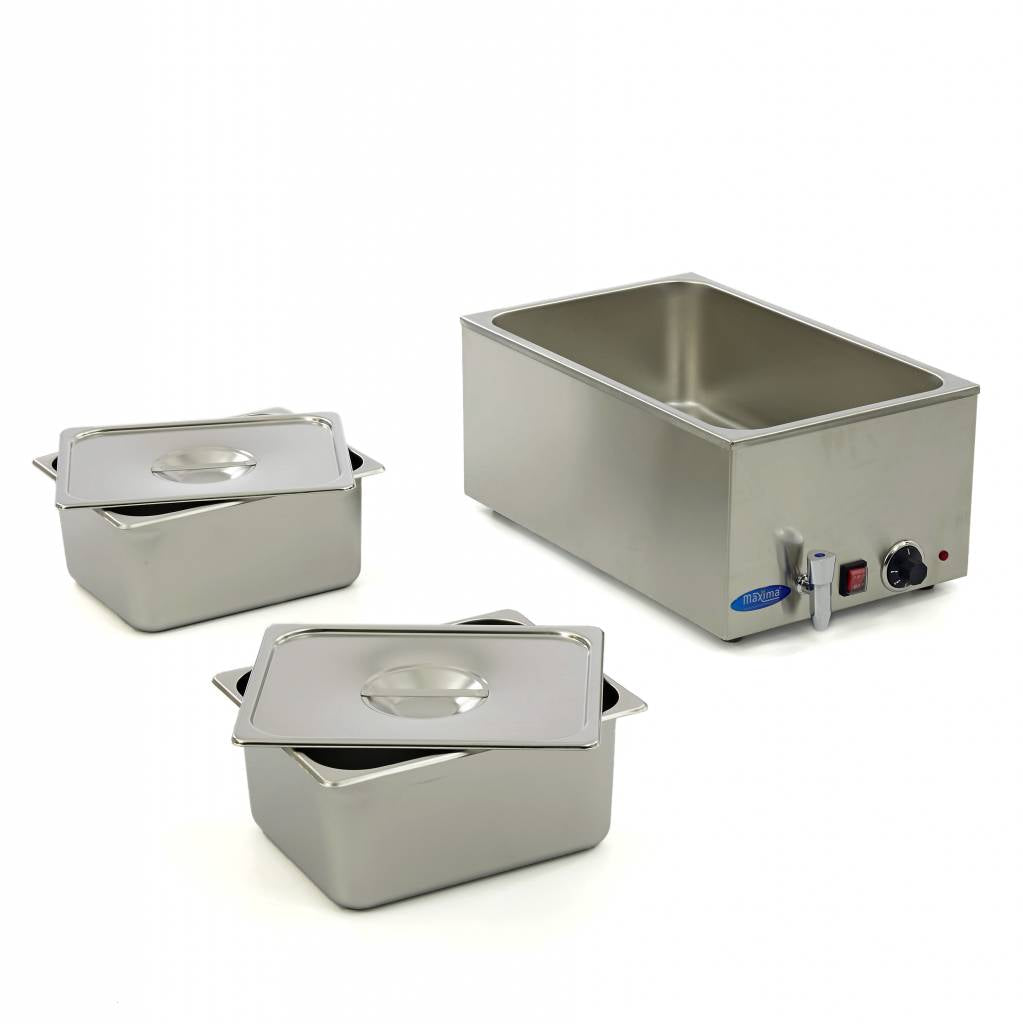 Maxima Bain Marie - mit Hahn - inkl. 2 x 1/2 GN Set - Elektrisch - 09300010