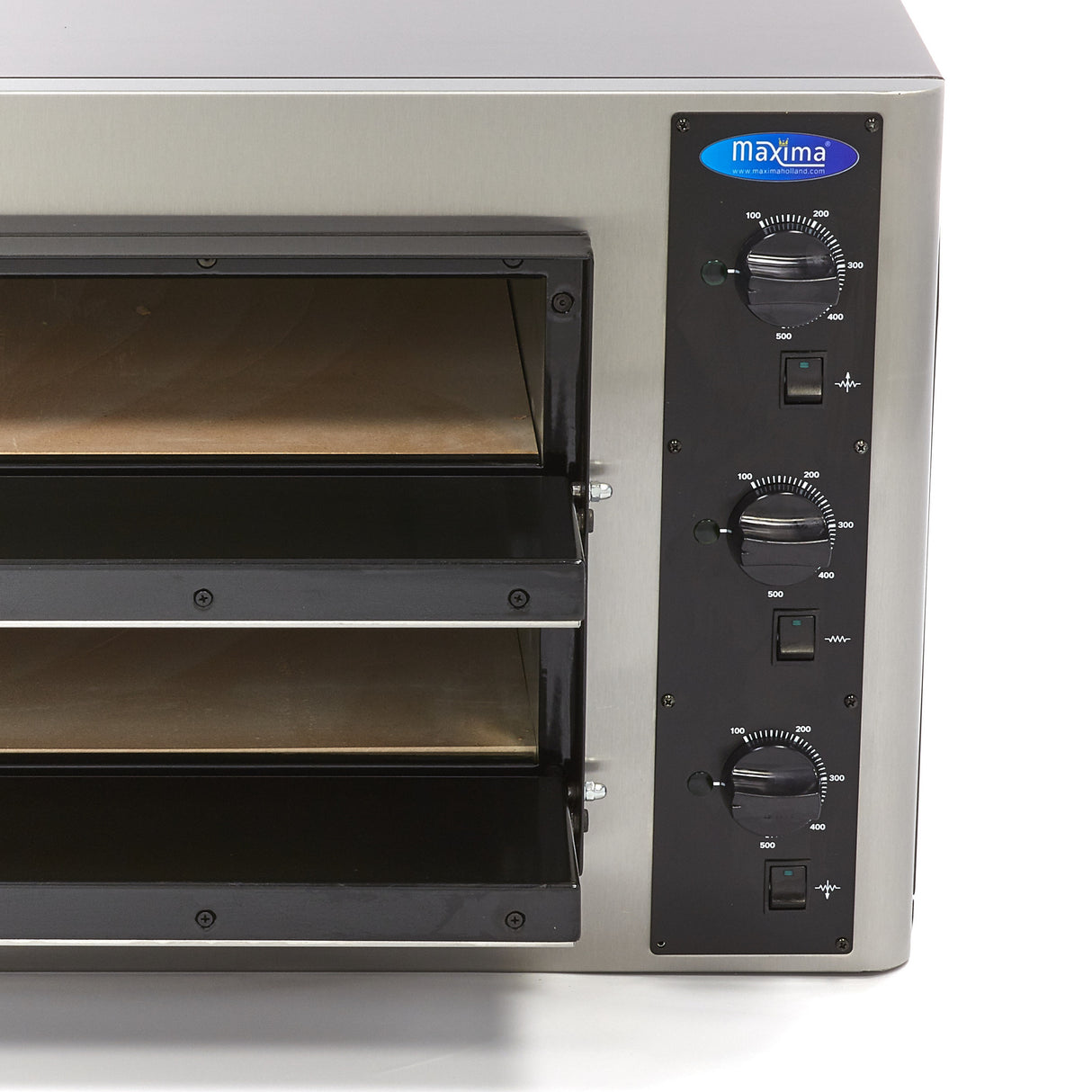 Maxima  Pizza Oven Double Deck - Fits 8 x 25cm - 400V  - 09370010