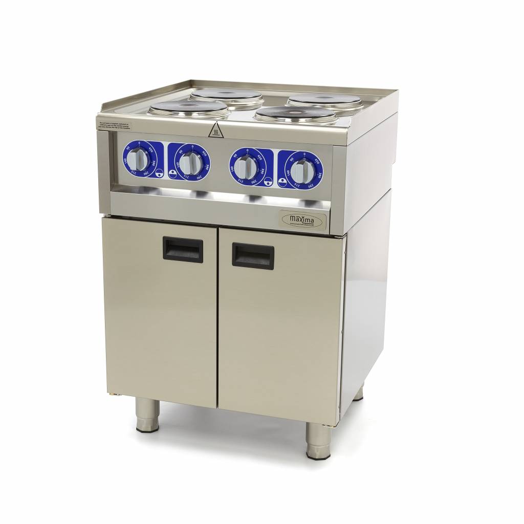 Maxima  Commercial Grade Cooker - 4 Burners - Double Unit - 60cm Deep - 400V  - 09391530