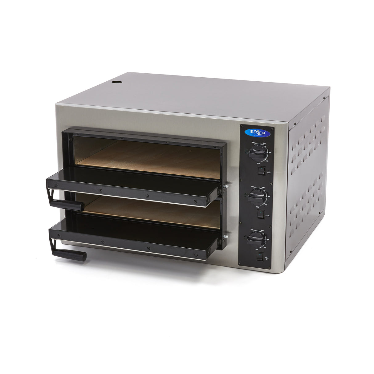 Maxima Pizza Oven Dubbeldeks - Geschikt voor 8 x 25cm - 400V - 09370010