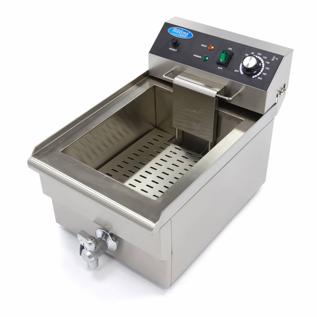 Maxima  Deep Fryer - 16L - 1 Basket - with Drain Tap  - 09365010