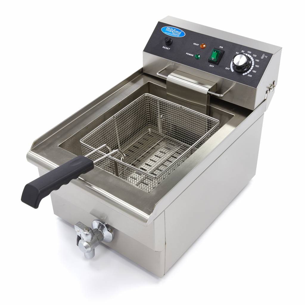 Maxima  Deep Fryer - 16L - 1 Basket - with Drain Tap  - 09365010