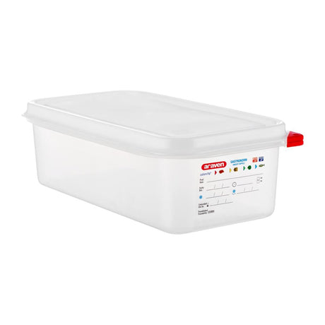 Araven Polypropylene 1/3 Gastronorm Food Container 4Ltr (Pack of 4) - T986  Araven