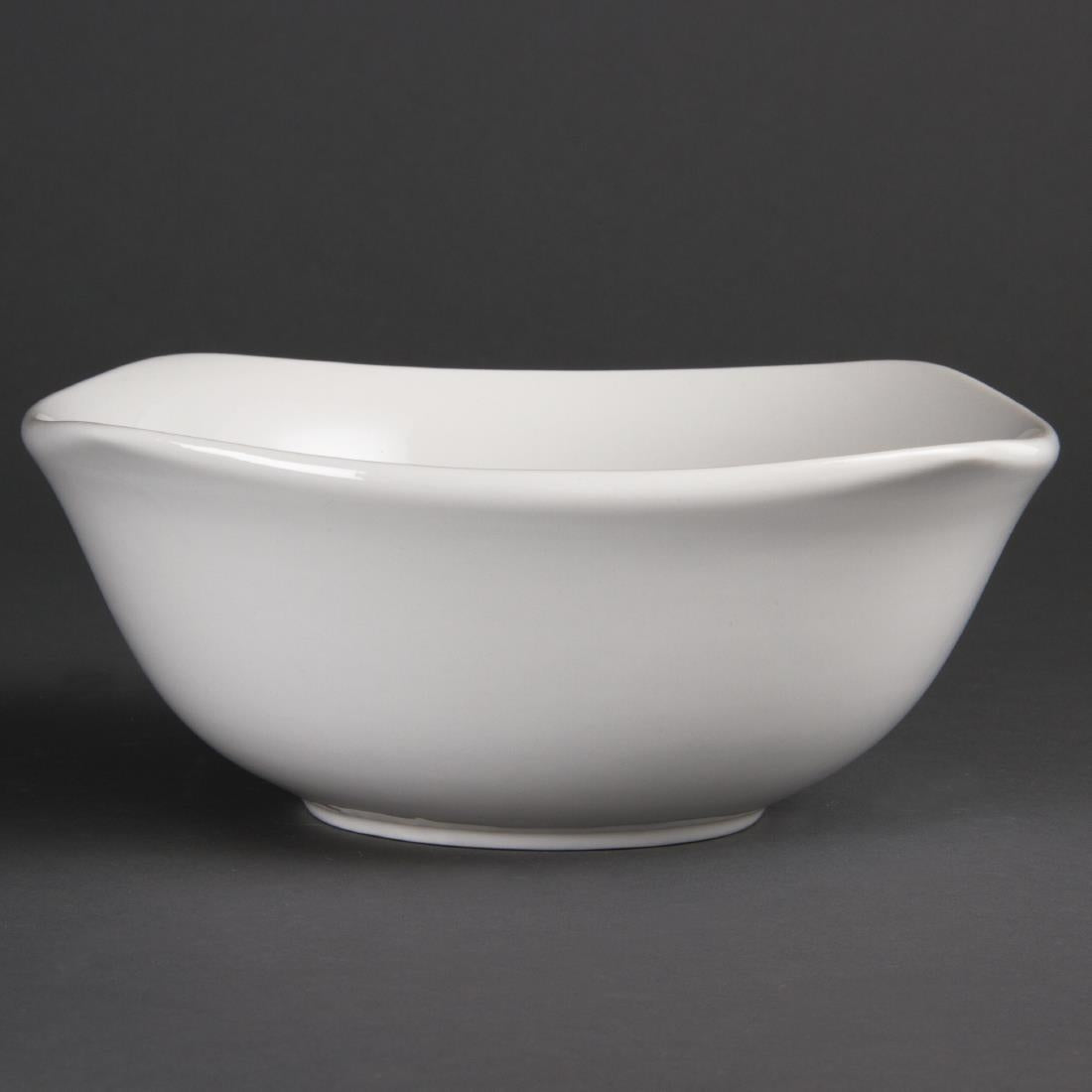 Olympia Whiteware Rounded Square Bowls 220mm (Pack of 12) - U175  Olympia