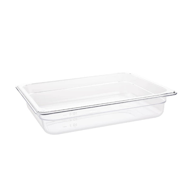 Vogue Polycarbonate 1/2 Gastronorm Container 65mm Clear - U228  Vogue