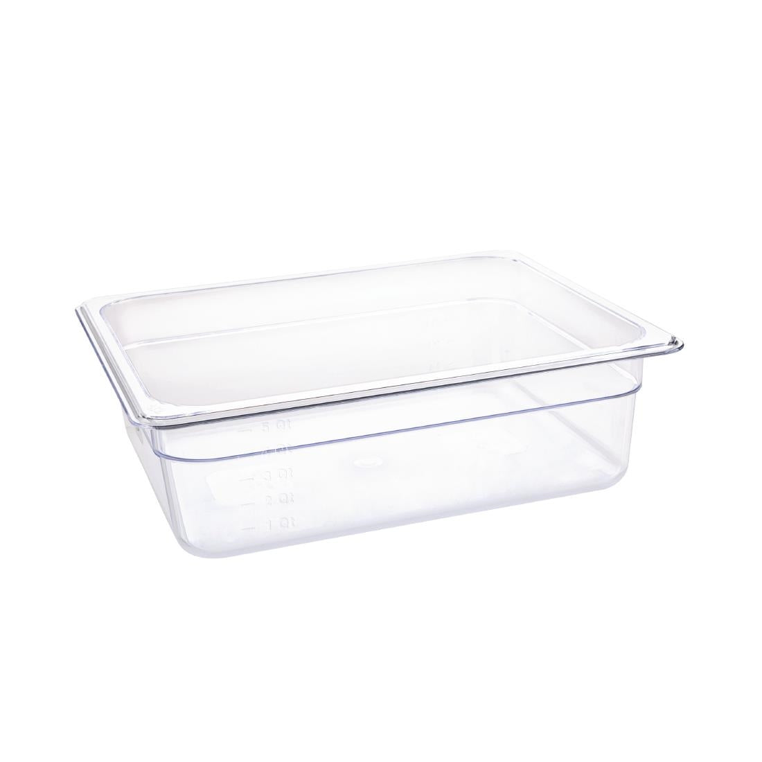 Vogue Polycarbonate 1/2 Gastronorm Container 100mm Clear - U229  Vogue