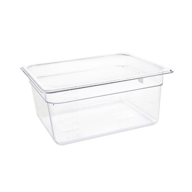 Vogue Polycarbonate 1/2 Gastronorm Container 150mm Clear - U230  Vogue