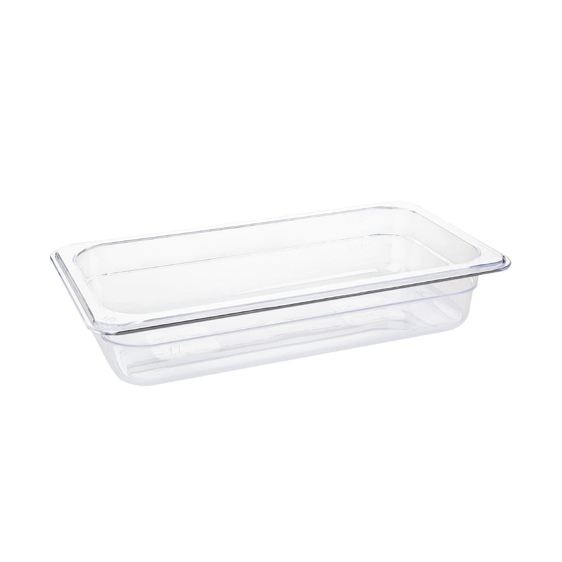 Vogue Polycarbonate 1/3 Gastronorm Container 65mm Clear - U232  Vogue