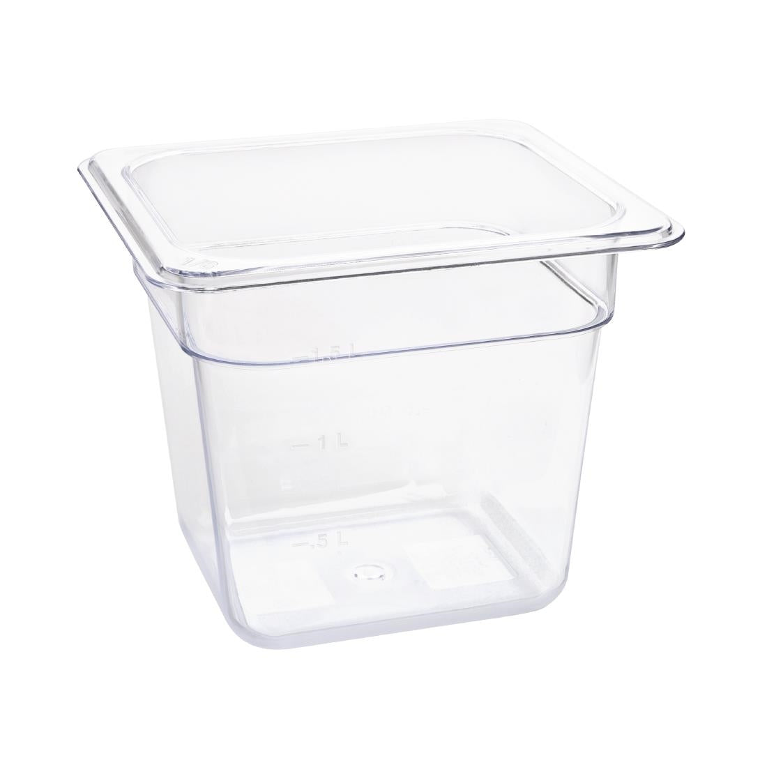 Vogue Polycarbonate 1/6 Gastronorm Container 150mm Clear - U241  Vogue