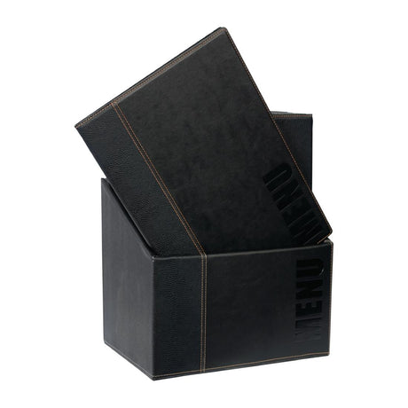 Securit Contemporary Menu Covers and Storage Box A4 Black (Pack of 20) - U266  Securit