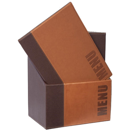 Securit Contemporary Menu Covers and Storage Box A4 Tan (Pack of 20) - U268  Securit