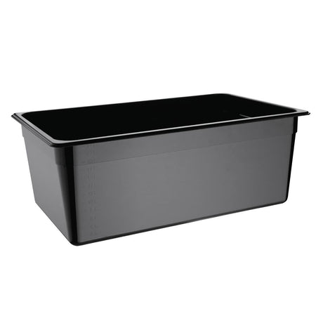 Vogue Polycarbonate 1/1 Gastronorm Container 200mm Black - U457  Vogue