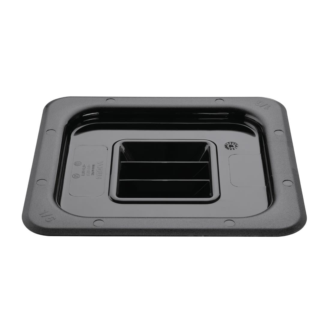 Vogue Polycarbonate 1/6 Gastronorm Lid Black - U478  Vogue