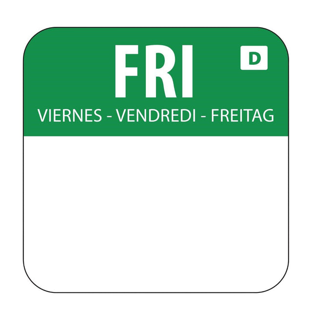 Hygiplas Dissolvable Food Rotation Labels Friday (Pack of 1000) - U781  Hygiplas