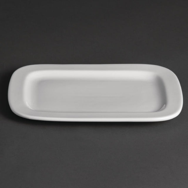 Olympia Whiteware Rounded Rectangular Plates 230mm (Pack of 12) - U805  Olympia