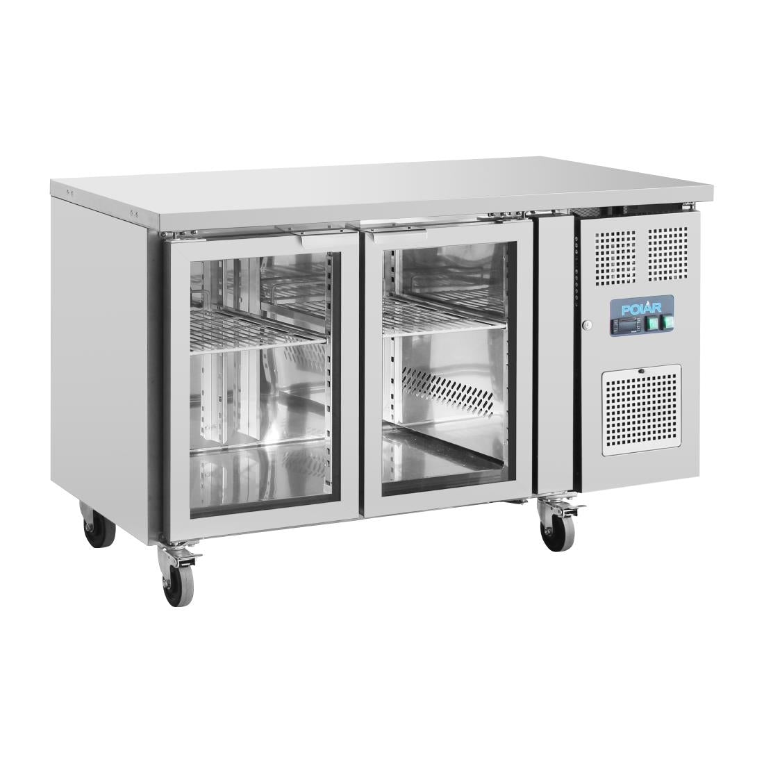 Polar U-Series 2 Door Counter Fridge with Glass Doors - UA023  Polar