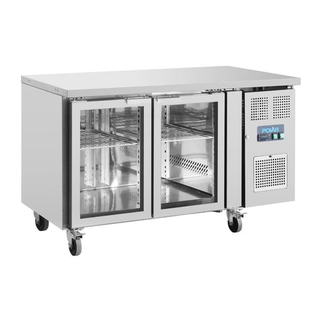 Polar U-Series 2 Door Counter Fridge with Glass Doors - UA023  Polar