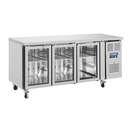 Polar U-Series 3 Door Counter Fridge with Glass Doors - UA024  Polar