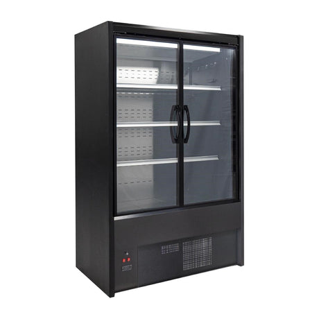 Zoin Cervinho Multideck Display Black with Hinged Doors 1000mm - UA055-100  Zoin