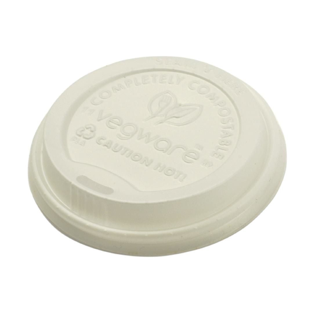 Vegware Compostable Coffee Cup Lids 340ml / 12oz and 455ml / 16oz (Pack of 1000) - GH023 Disposable Cups Vegware