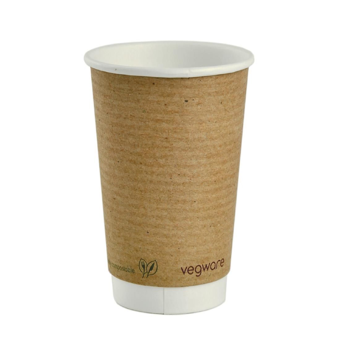 Vegware Compostable Hot Cups 455ml / 16oz (Pack of 400) - GH022 Disposable Cups Vegware