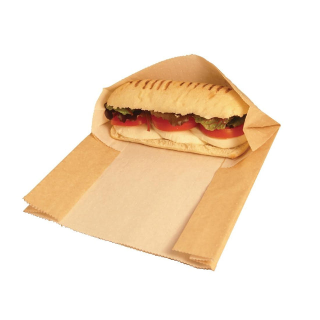 Vegware Compostable Kraft Panini Bags (Pack of 500) - GH019 Baguette & Sandwich Containers Vegware