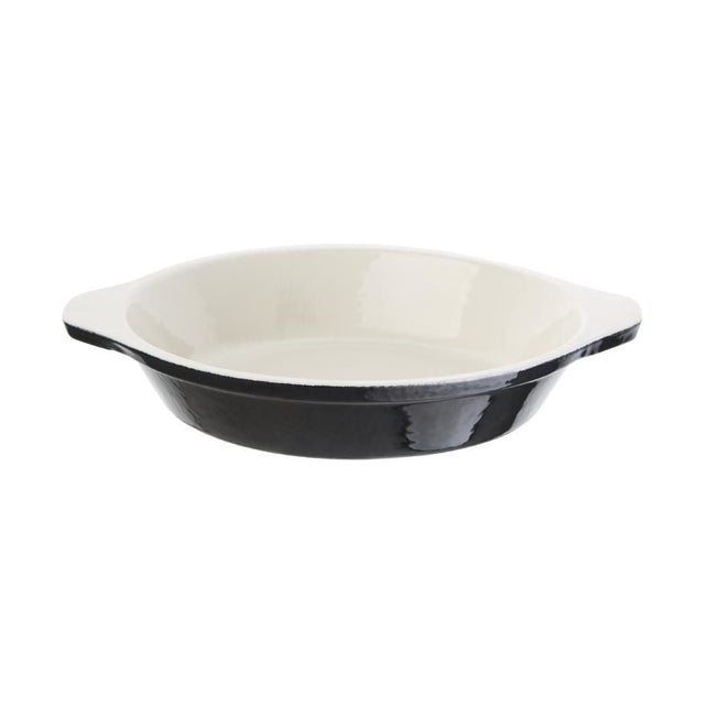 Vogue Black Cast Iron Round Gratin Dish 750ml - U562 Oven to Table Vogue